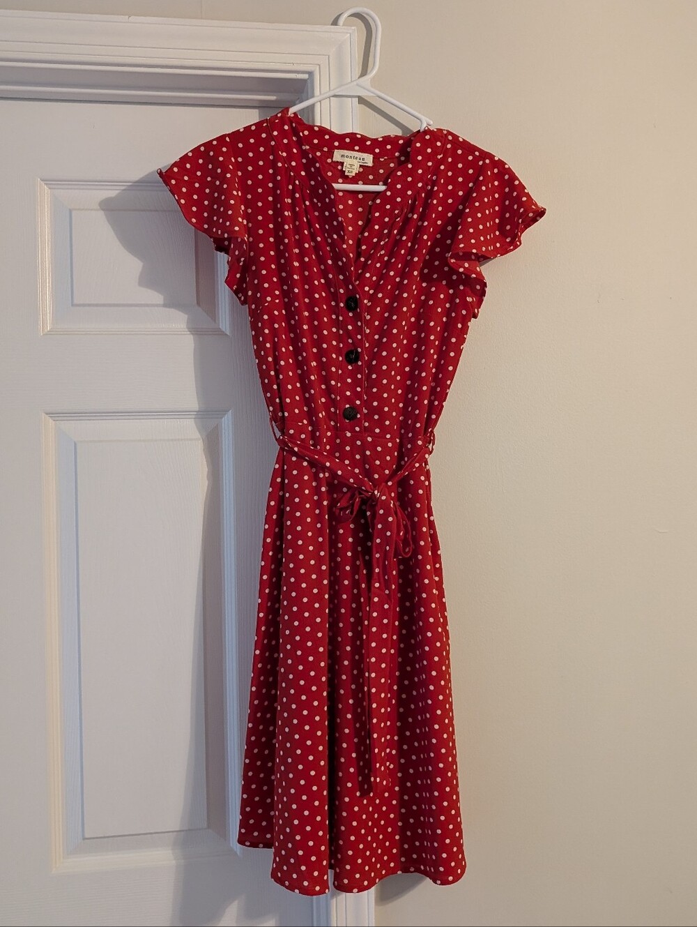 Monteau Red Polka Dot Dress